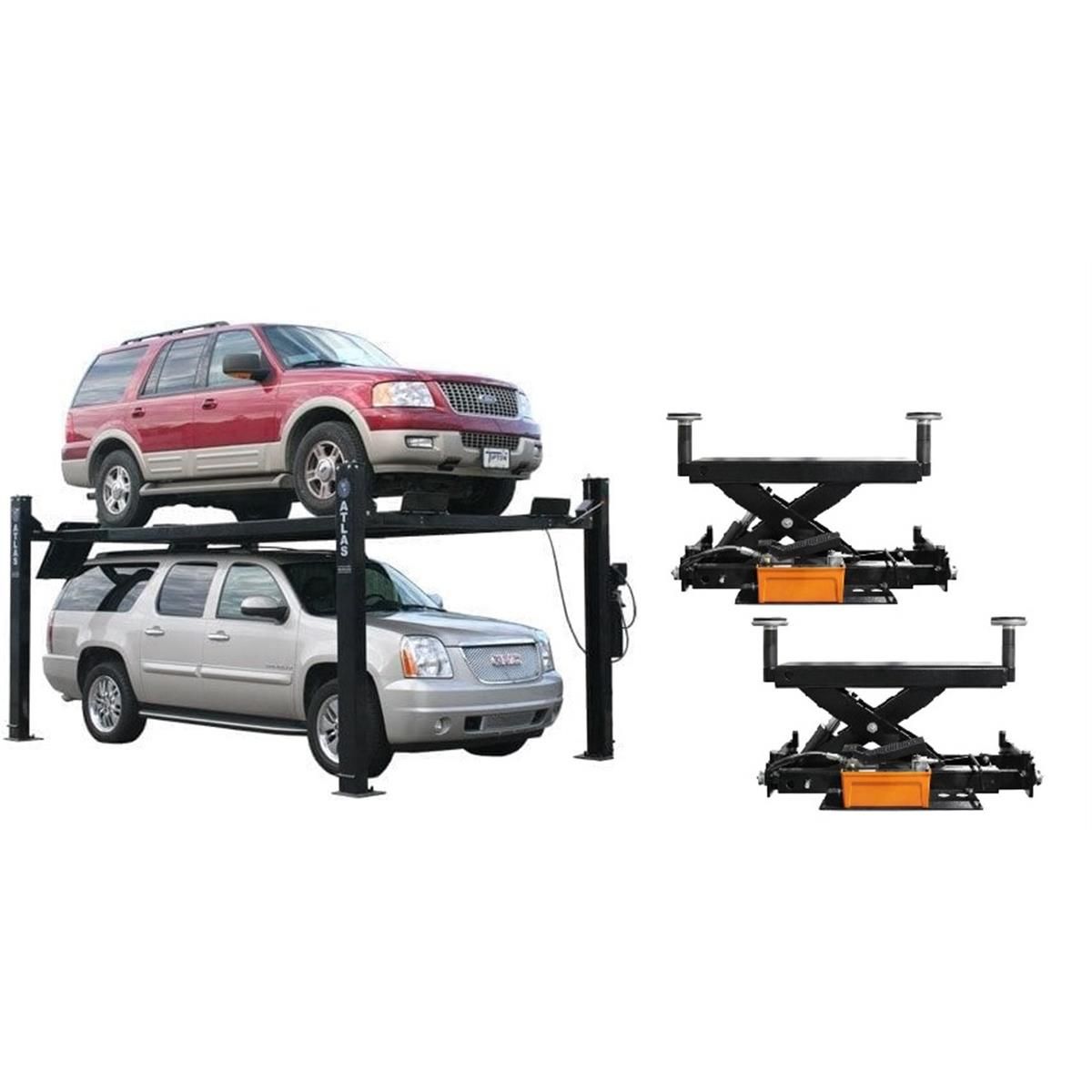Atlas PRO9000 4 Post Lift + RJ6 Rolling Jacks Combo