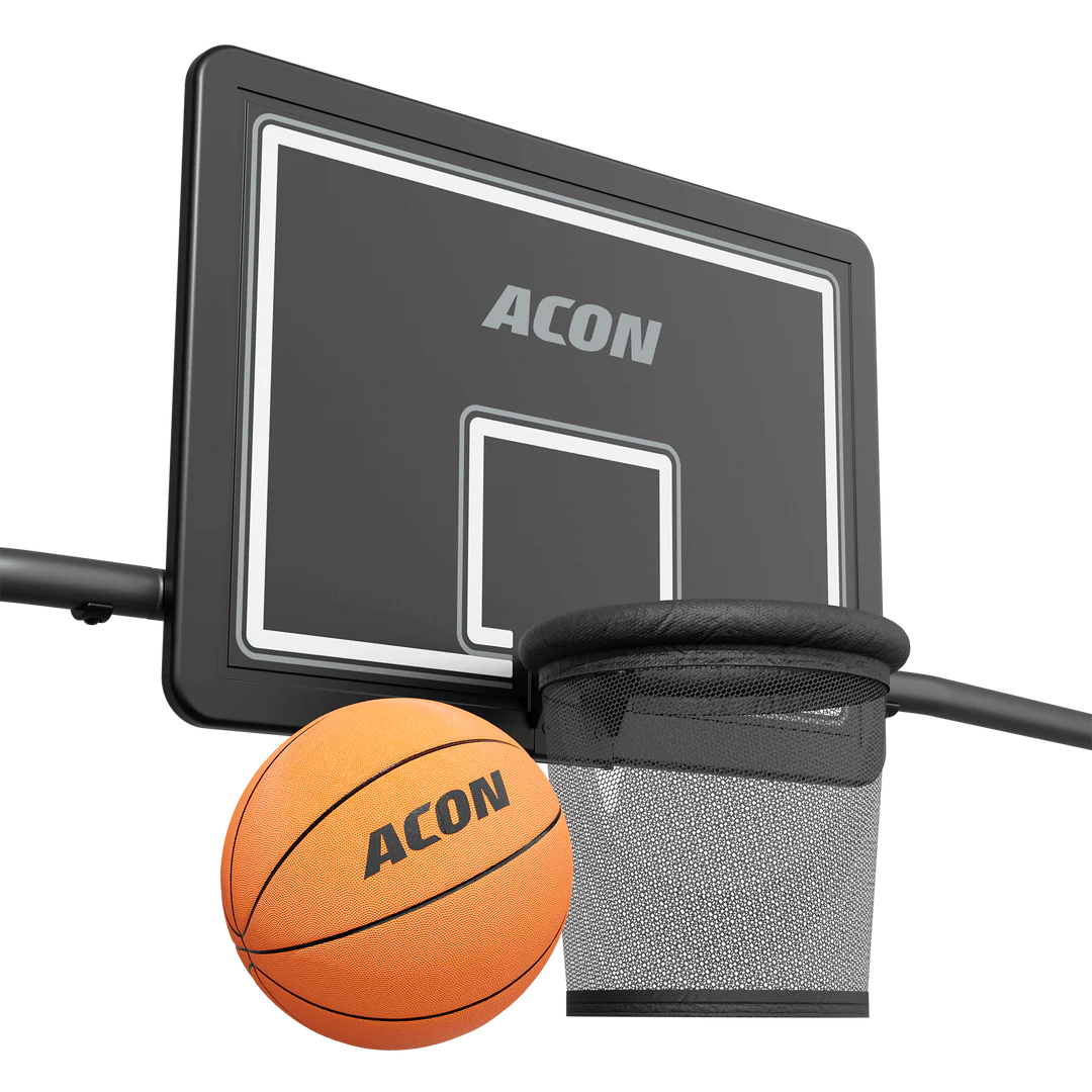 ACON X Basketball Hoop with Back Net for 17ft Rectangular Trampoline