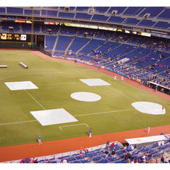 Jaypro Baseball Tarp with Ground Stakes (26' Round - 6 oz. Polyethylene) (Home Plate) AFC-HP