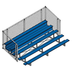 Jaypro Bleacher - 27' (5 Row - Single Foot Plank with Chain Link Rail) - Enclosed (Powder Coated) BLCH-527CPC