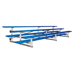 Jaypro Indoor Bleacher - 15 ft. (3 Row - Single Foot Plank) - Tip & Roll (Powder Coated) BLCH-3TRGPC