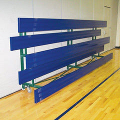 Jaypro Indoor Bleacher - 21 ft. (3 Row - Single Foot Plank) - Tip & Roll BLCH-321TRG