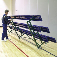 Jaypro Indoor Bleacher - 27 ft. (2 Row - Single Foot Plank) - Tip & Roll (Powder Coated) BLCH-227TRGPC