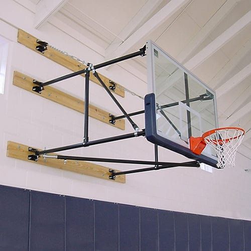 Jaypro Wall-Mounted Basketball Backstop Side Stationary Glass Backboard