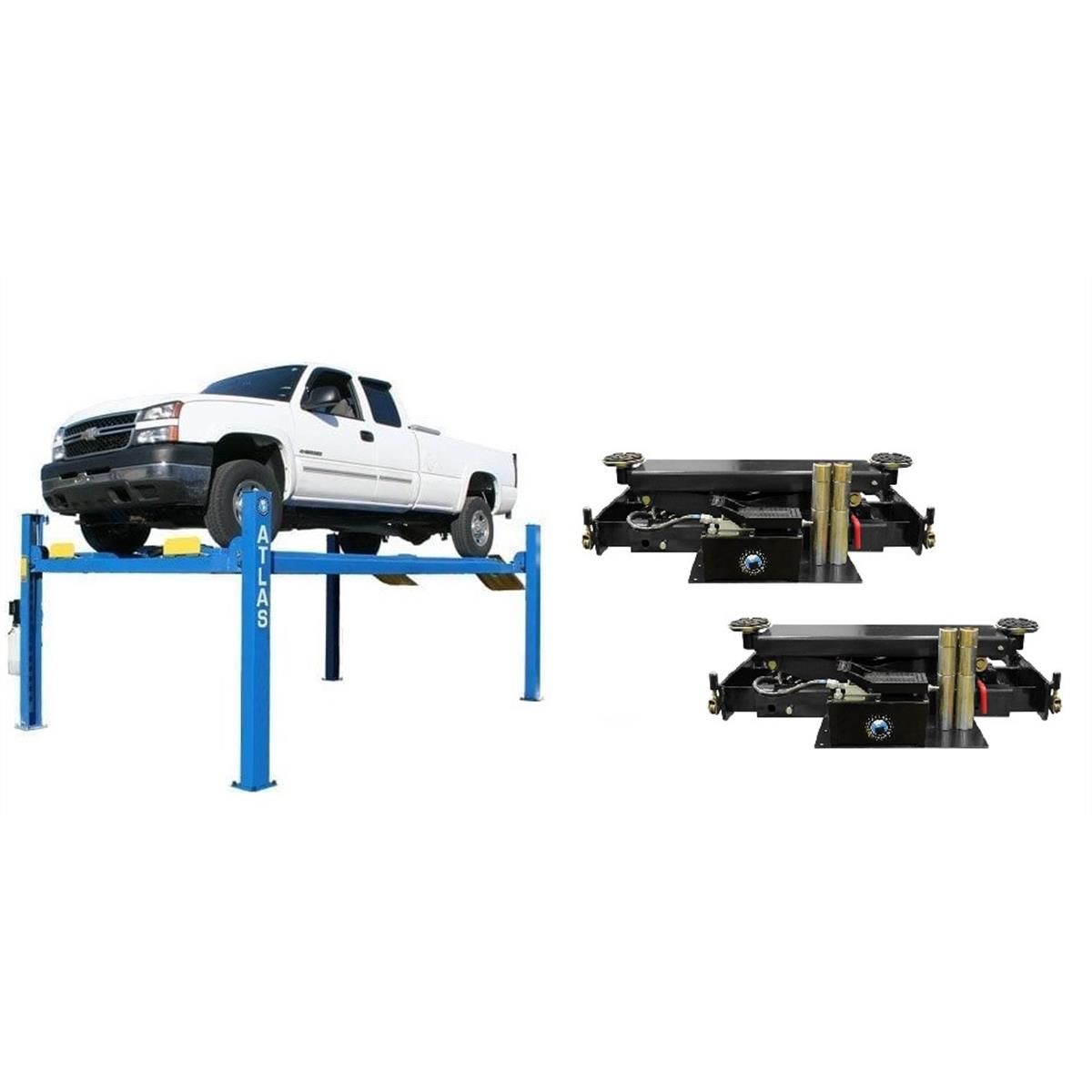 Atlas 414 14,000 LB 4-Post Lift + RJ8 Jacks Combo