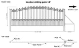 Aleko Automated Steel Sliding Driveway Gate and Gate Opener Complete Kit – LONDON Style – 18 x 6 Feet