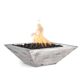 The Outdoor Plus Maya Wood Grain Concrete Fire Bowl plus Free Cover