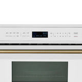FORNO Espresso Oliena 30" 1.6 cu. ft. Built-In Microwave Oven in White with Silver Handles, FMWDR3093-30WHT
