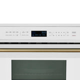 FORNO Espresso Oliena 30" 1.6 cu. ft. Built-In Microwave Oven in White with Antique Brass Handles, FMWDR3093-30WHT