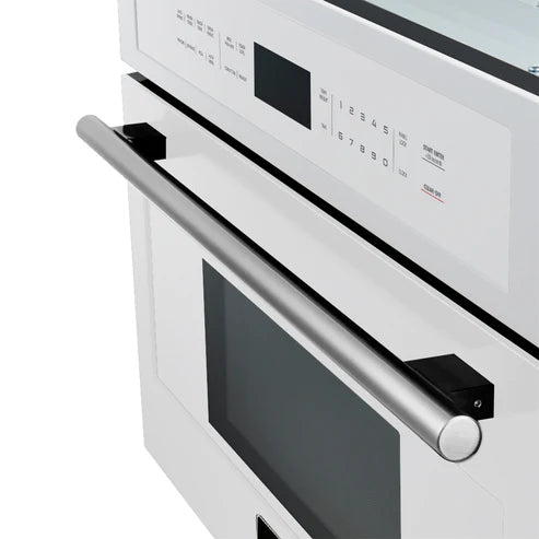 FORNO Espresso Oliena 30" 1.6 cu. ft. Built-In Microwave Oven in White with Silver Handles, FMWDR3093-30WHT
