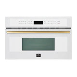FORNO Espresso Oliena 30" 1.6 cu. ft. Built-In Microwave Oven in White with Silver Handles, FMWDR3093-30WHT