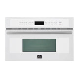 FORNO Espresso Oliena 30" 1.6 cu. ft. Built-In Microwave Oven in White with Silver Handles, FMWDR3093-30WHT