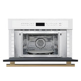 FORNO Espresso Oliena 30" 1.6 cu. ft. Built-In Microwave Oven in White with Silver Handles, FMWDR3093-30WHT