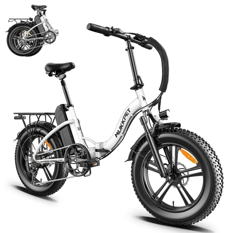 MUKKPET GL 48V/15AH 500W(750W Peak) All-Terrain Low Step Folding Fat Tire Electric Bike