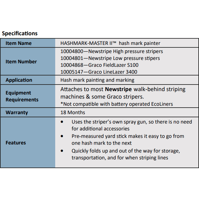 Newstripe HashMark Master Football Hash Mark Painter 10004800 (3000psi)