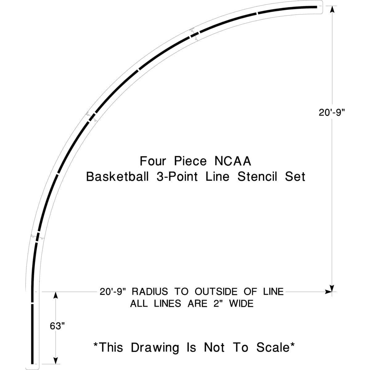 Newstripe NCAA Basketball 3-point Line Stencil 10003323