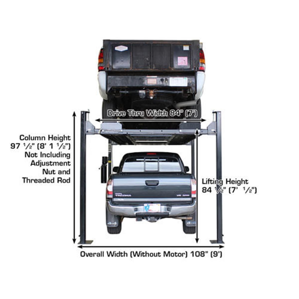 Atlas Garage PRO8000EXT-L 8,000 lb Extra Tall/Extra Long 4-Post Lift