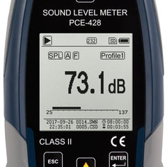 PCE 428 Class 2 Decibel Sound Meter (25 - 136dB)