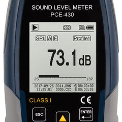 PCE 430 Class 1 Decibel Sound Meter (22 - 136dB)