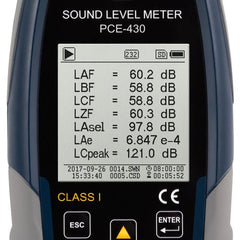 PCE 430 Class 1 Decibel Sound Meter (22 - 136dB)