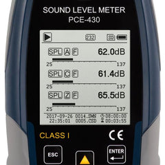 PCE 430 Class 1 Decibel Sound Meter (22 - 136dB)