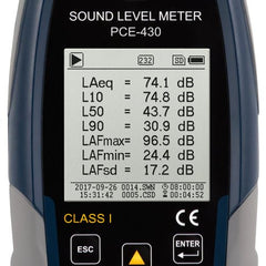 PCE 430 Class 1 Decibel Sound Meter (22 - 136dB)