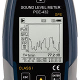 PCE 432 Class 1 Decibel Sound Meter with GPS (22 - 136dB)
