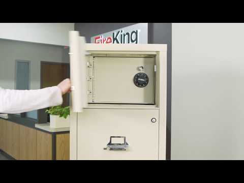 FireKing Safe-In-A-File 2-Drawer 31" Deep 1-Hour Rated Fireproof File Cabinet, Legal