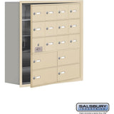 Recessed Mounted Cell Phone Locker with 12 A Doors (11 usable) 4 B Doors in Aluminum - Keyed Locks by Salsbury