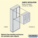 Recessed Mounted Cell Phone Locker with 12 A Doors (11 usable) 4 B Doors in Aluminum - Keyed Locks by Salsbury