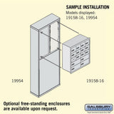 Recessed Mounted Cell Phone Storage Locker with 12 A Doors (11 usable) 4 B Doors in Aluminum - Resettable Combination Locks by Salsbury