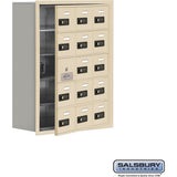Recessed Mounted Cell Phone Storage Locker with 15 A Doors (14 usable) in Aluminum - Keyed Locks by Salsbury