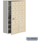 Recessed Mounted Cell Phone Storage Locker with 20 A Doors (19 usable) 4 B Doors in Aluminum - Keyed Locks by Salsbury