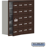 Recessed Mounted Cell Phone Storage Locker with 20 A Doors (19 usable) in Aluminum - Keyed Locks by Salsbury