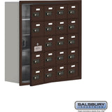 Recessed Mounted Cell Phone Storage Locker with 20 A Doors (19 usable) in Aluminum - Keyed Locks by Salsbury
