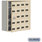 Recessed Mounted Cell Phone Storage Locker with 20 A Doors (19 usable) in Aluminum - Keyed Locks by Salsbury