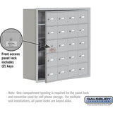 Recessed Mounted Cell Phone Storage Locker with 20 A Doors (19 usable) in Aluminum - Keyed Locks by Salsbury