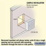 Recessed Mounted Cell Phone Storage Locker with 20 A Doors (19 usable) in Aluminum - Keyed Locks by Salsbury
