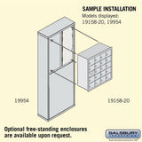 Recessed Mounted Cell Phone Storage Locker with 20 A Doors (19 usable) in Aluminum - Keyed Locks by Salsbury