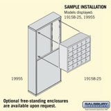 Recessed Mounted Cell Phone Storage Locker with 25 A Doors (24 usable) in Aluminum - Keyed Locks by Salsbury