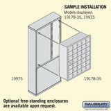 Recessed Mounted Cell Phone Storage Locker with 35 A Doors (34 usable) in Aluminum - Keyed Locks by Salsbury