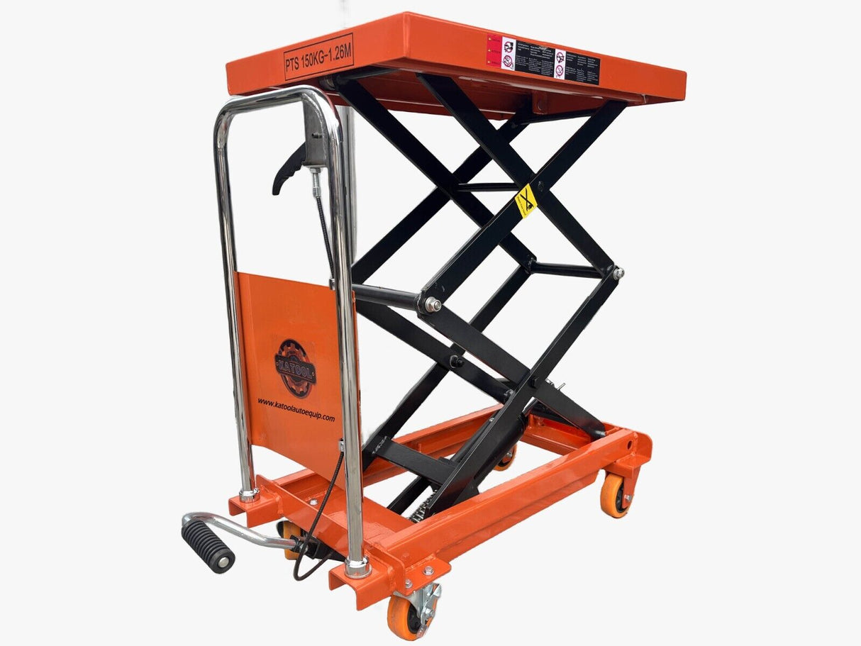 Katool Hydraulic Lift Table Cart 330lbs Manual Scissor Lift Table KT-Lift