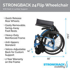 STRONGBACK 24 Flip Wheelchair | Compact And Versatile