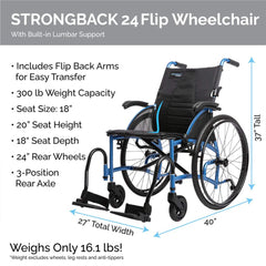 STRONGBACK 24 Flip Wheelchair | Compact And Versatile