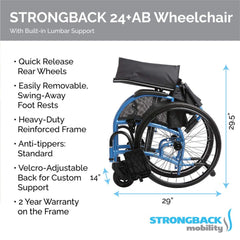 STRONGBACK 24+AB Wheelchair | Lightweight And Adjustable