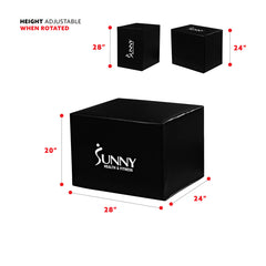 Sunny Health & Fitness 3-in-1 Ultra Dense Foam Plyo Box, 28"/24"/20"