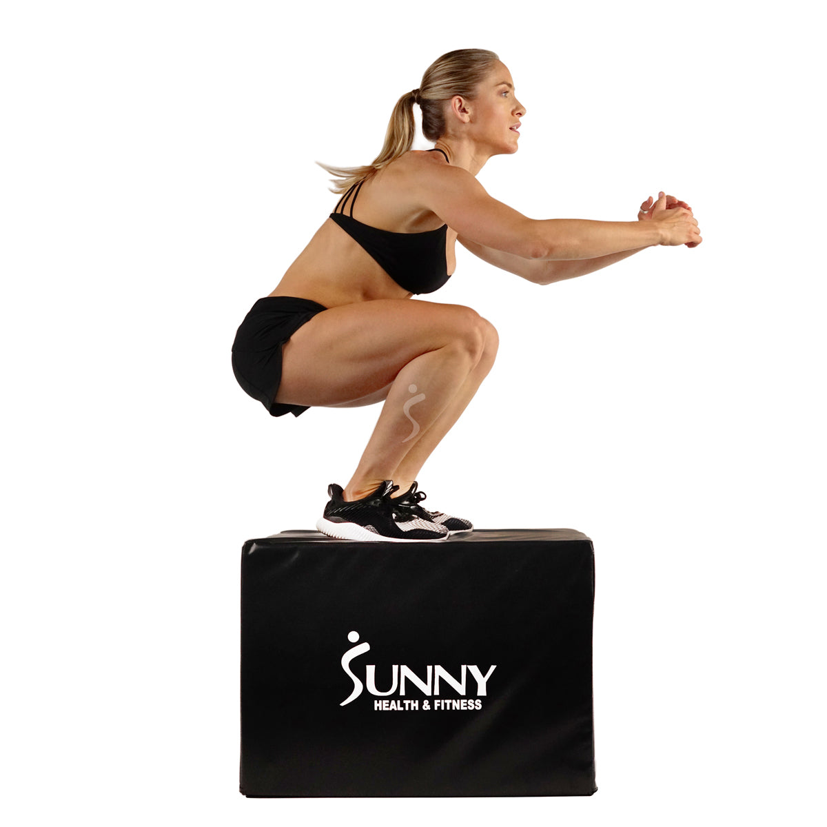 Sunny Health & Fitness 3-in-1 Ultra Dense Foam Plyo Box, 28"/24"/20"