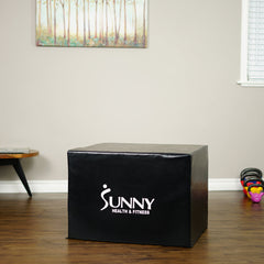 Sunny Health & Fitness 3-in-1 Ultra Dense Foam Plyo Box, 28"/24"/20"