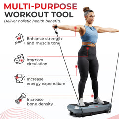 Sunny Health & Fitness Fitboard 3D Vibration Platform With Resistance Band