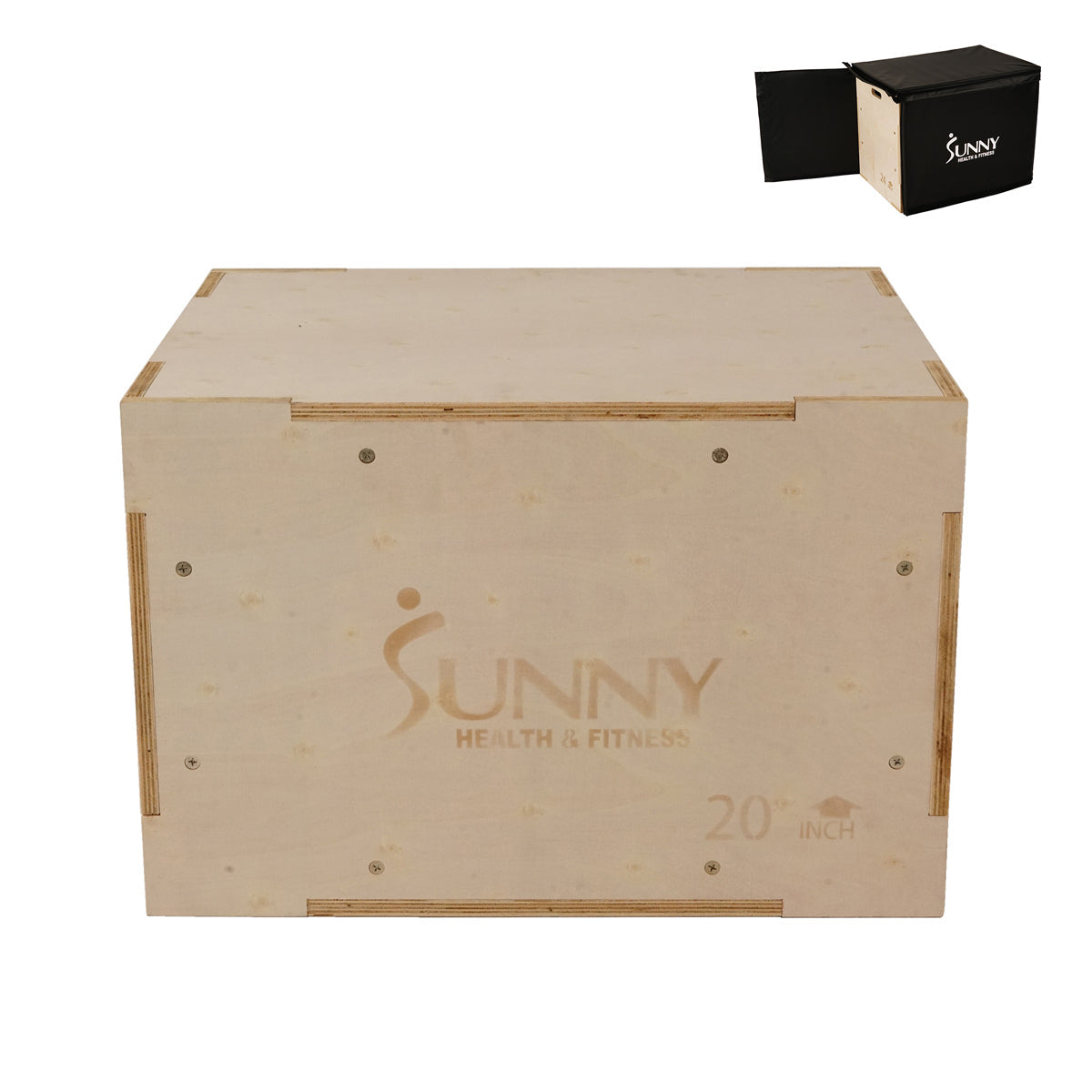 Sunny 3-in-1 Wood Plyo Box, Heavy Duty with Cover